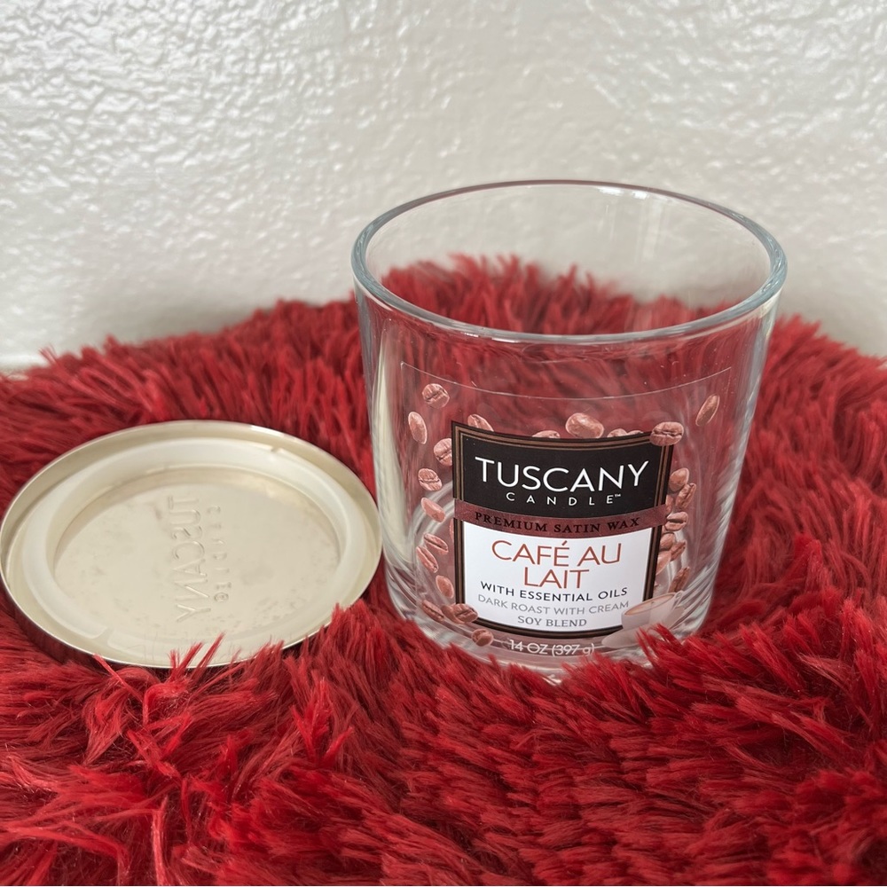 Glass Candle Container Empty with Lid Clear of Tuscany